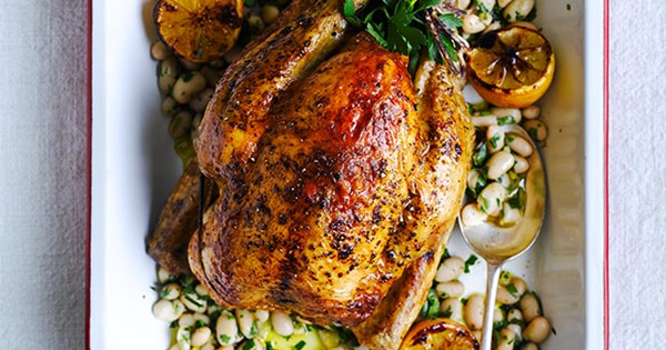 Roast chicken with nutmeg