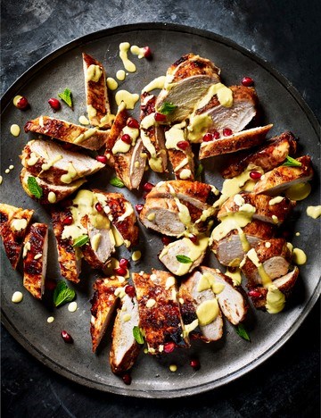 Roast chicken with pomegranate and mint 