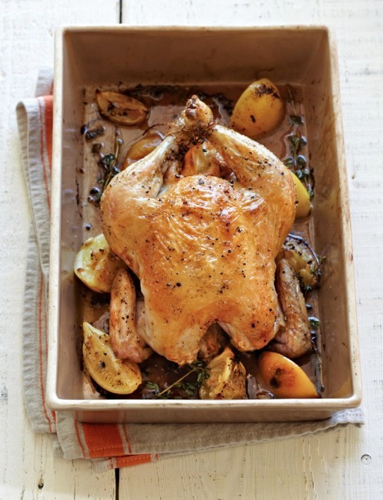 Roast chicken with preserved lemons & herbs