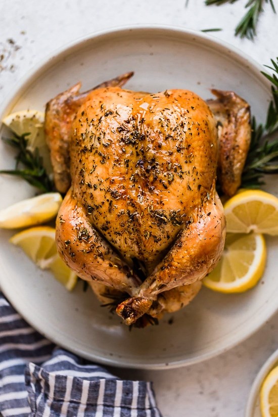 Roast chicken with rosemary and lemon