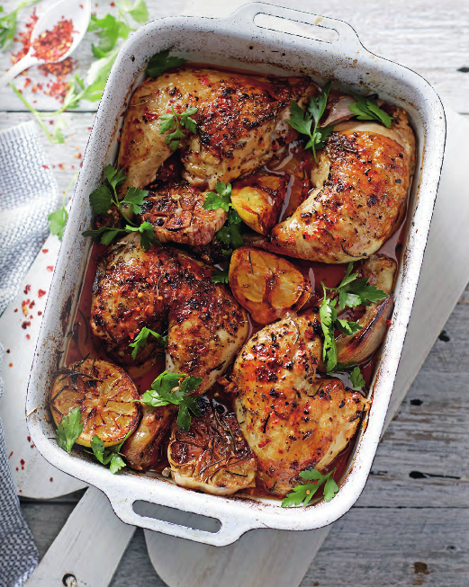 Roast chicken with rosemary, garlic and lemon