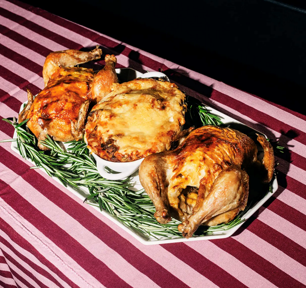 Roast chicken with Roth Grand Cru stuffing 