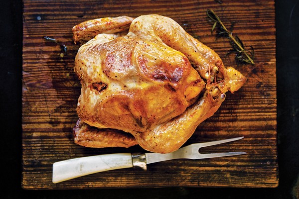 Roast chicken with saffron & lemon