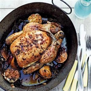 Roast chicken with saffron, lemon and chilli