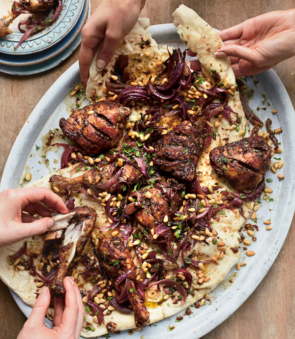 Roast chicken with sumac and red onions (Mussakhan)
