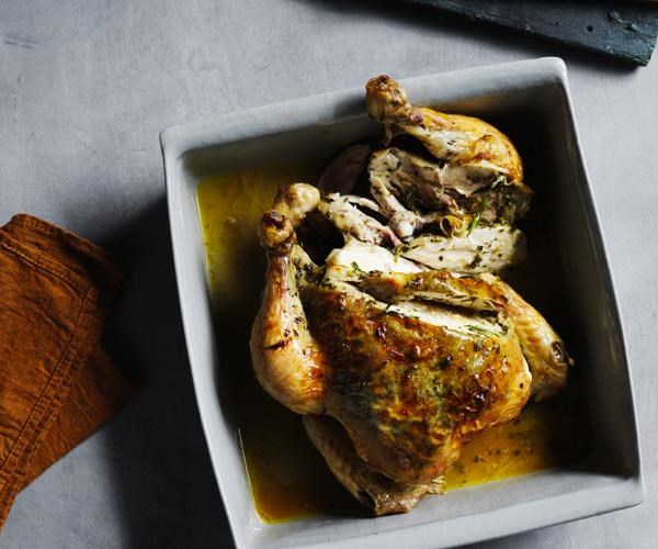 Roast chicken with tarragon, garlic & lemon
