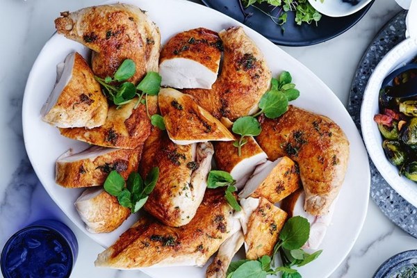 Roast chicken with tarragon jus