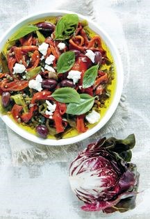 Roast chilli and feta salad