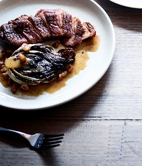 Roast duck breast with hazelnut sauce [Andreas Papadakis]