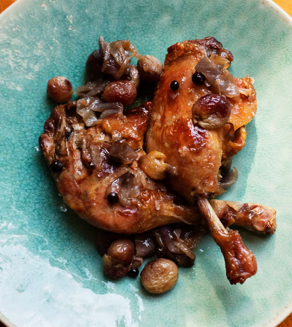 Roast duck, grapes and marsala