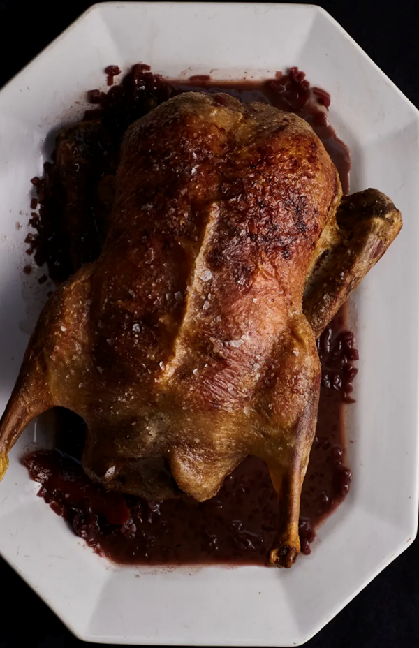 Roast duck with gløgg sauce