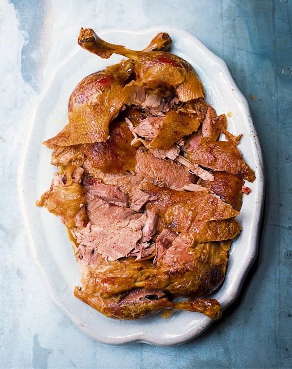 Roast duck with orange, soy and ginger