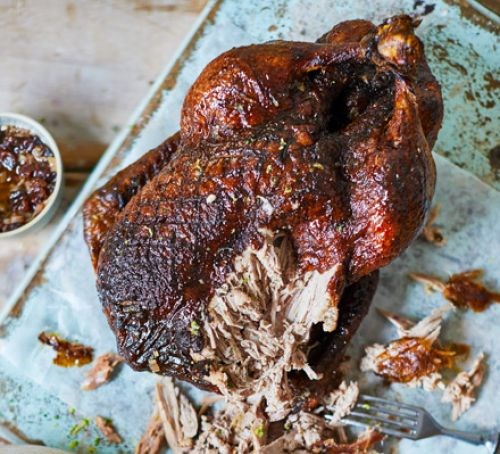 Roast Easter duck with raisin salad