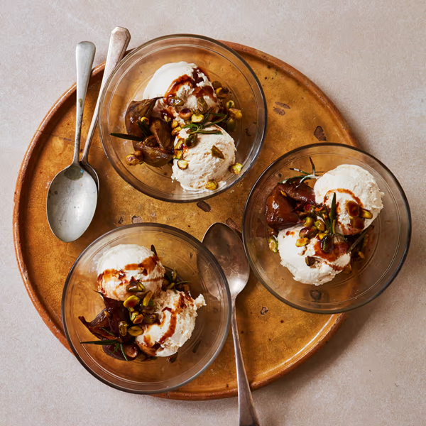 Roast figs with PX and no-churn ice-cream