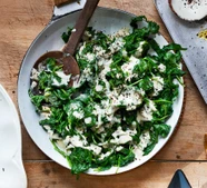 Roast garlic & tahini spinach
