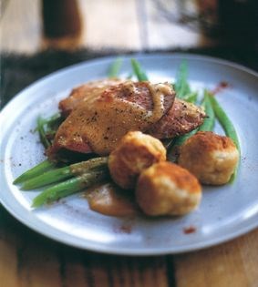 Roast goose with dumplings