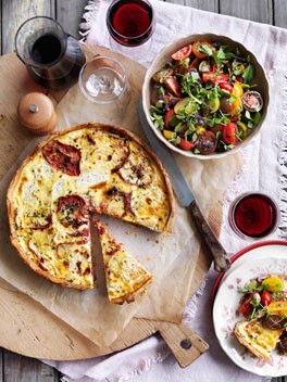 Roast heirloom tomato and goat's curd tart