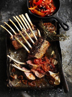 Roast lamb rack with peperonata