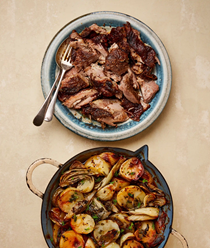 Roast lamb with boulangère potatoes