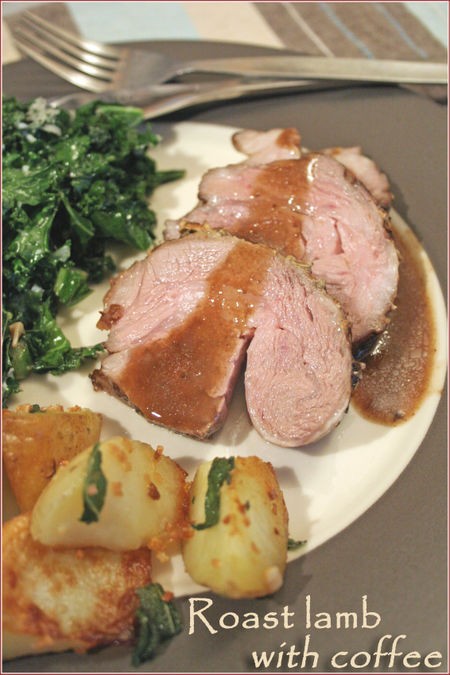 Roast lamb with coffee