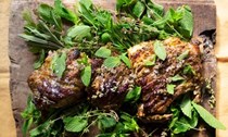 Roast lamb with summer herbs and lemon