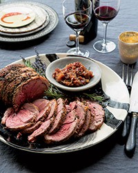 Roast leg of lamb with rosemary and lavender