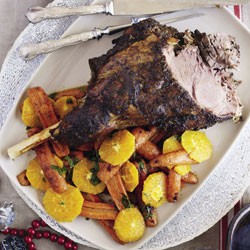 Roast leg of lamb with ras el hanout