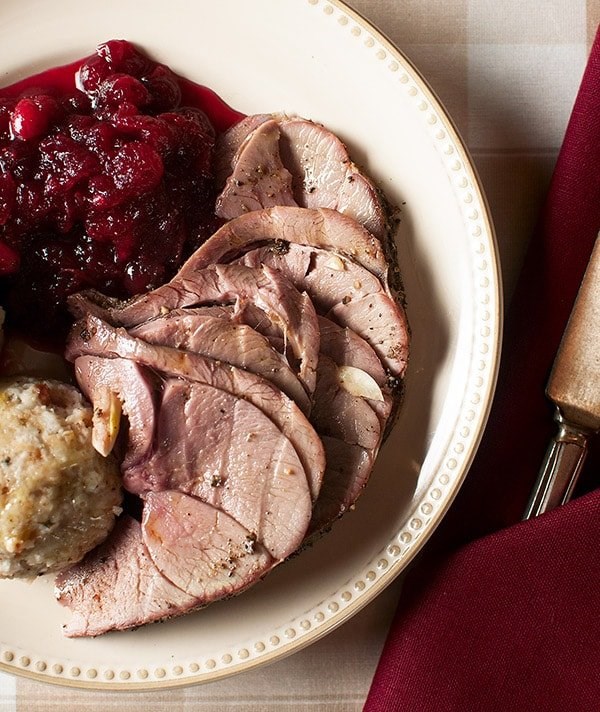 Roast leg of venison with Bavarian dumplings