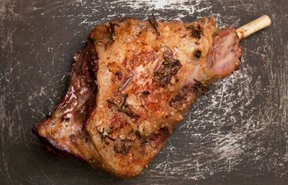Roast leg of Welsh lamb with rosemary and anchovy