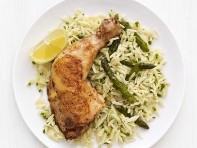 Roast lemon chicken with orzo
