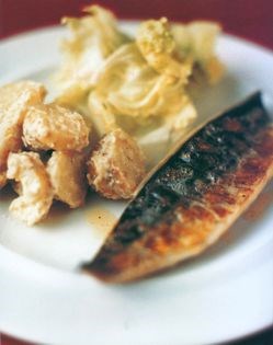 Roast mackerel with smoked mackerel mash