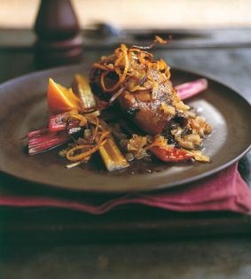 Roast mallard with quinces