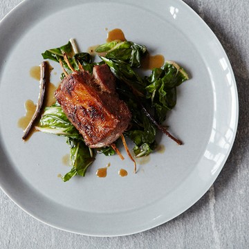 Roast marinated lamb with liquorice