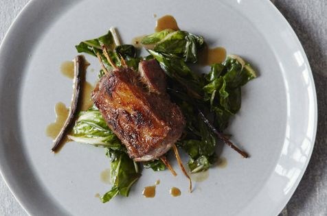 Roast marinated lamb with liquorice 