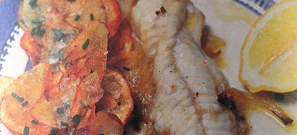 Roast monkfish tail with garlic and onion