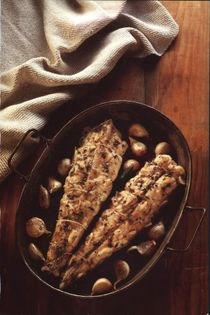 Roast monkfish with garlic