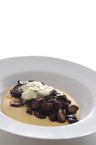 Roast mushroom ragu with soft polenta & mascarpone