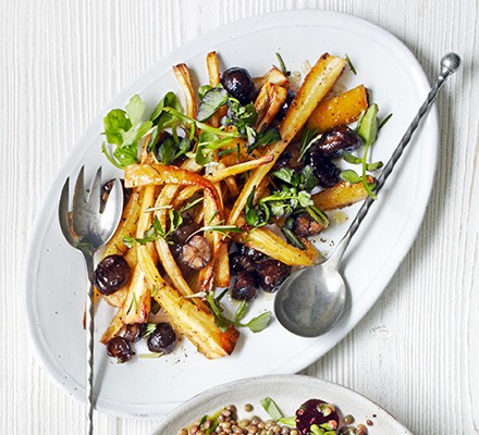 Roast parsnip & chestnut salad