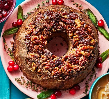 Roast parsnip wreath with Marsala gravy