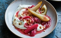 Roast pear and rhubarb compote