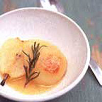 Roast pears with rosemary, Sauternes and butter