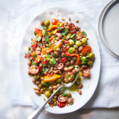 Roast pepper & bean salad