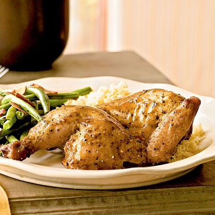 Roast peppered Cornish hens