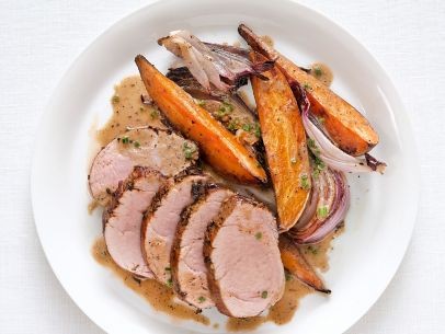 Roast pork and sweet potatoes