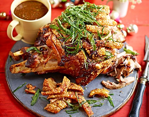 Roast pork leg