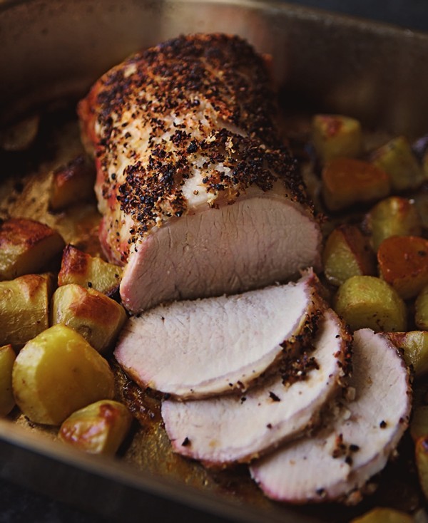 Roast pork loin, Sicilian style