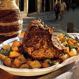 Roast pork loin with grapefruit