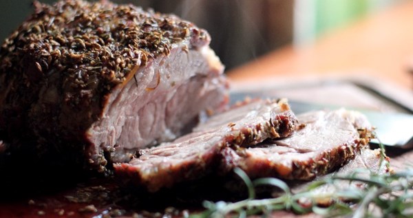Roast pork loin with rosemary and fennel