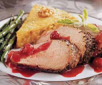 Roast pork tenderloins with cranberry-Port sauce