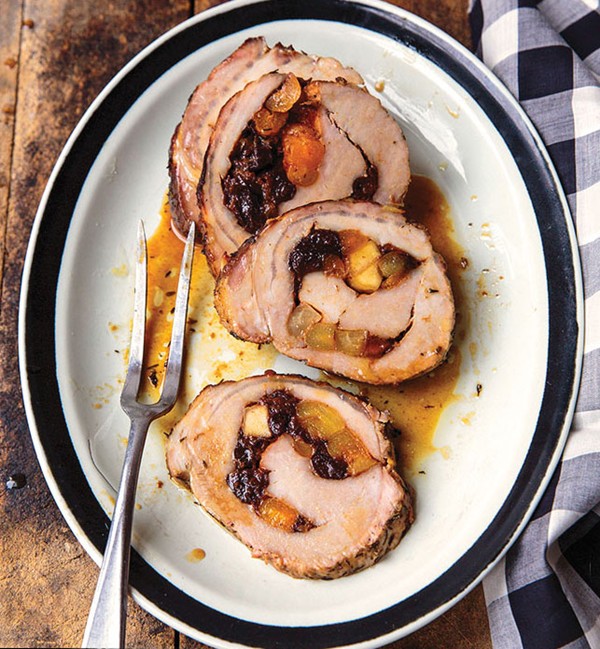 Roast pork with sinner stuffing